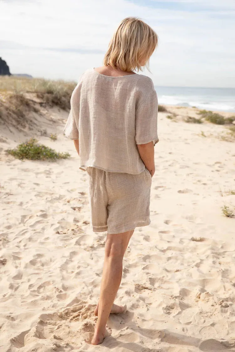 Olivia Linen Top Natural