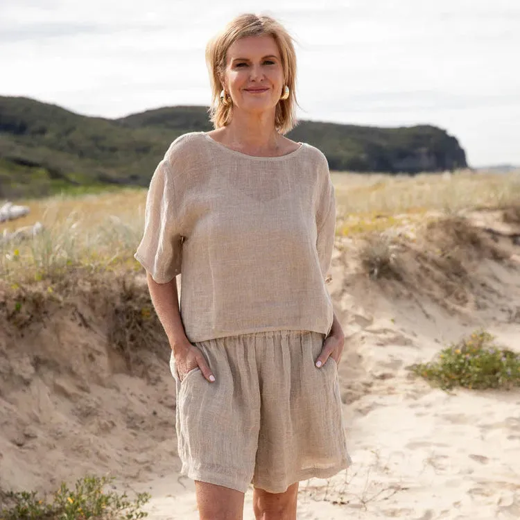 Olivia Linen Top Natural