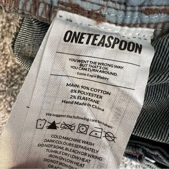 One Teaspoon 2020 Mini High Waist Denim Skirt in Superstar Blue size 22