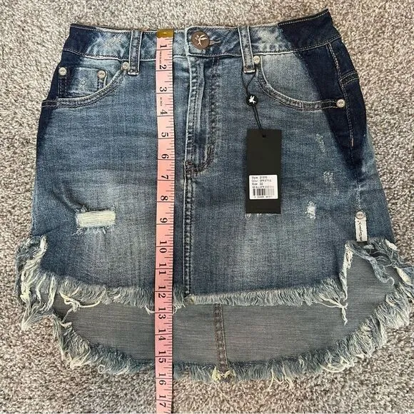 One Teaspoon 2020 Mini High Waist Denim Skirt in Superstar Blue size 22