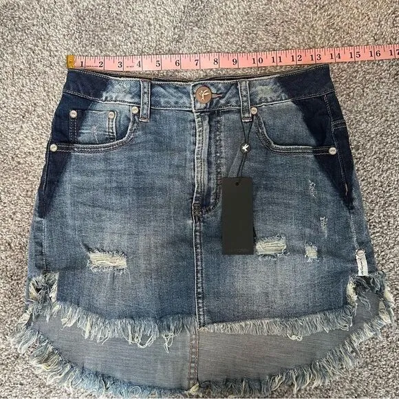 One Teaspoon 2020 Mini High Waist Denim Skirt in Superstar Blue size 26