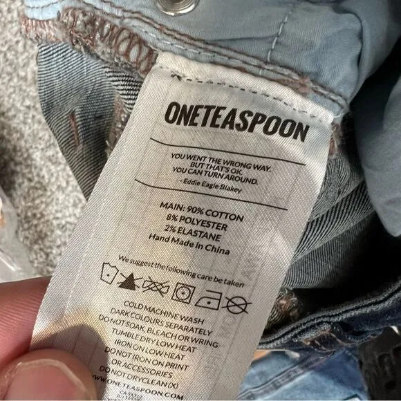 One Teaspoon 2020 Mini High Waist Denim Skirt in Superstar Blue size 26