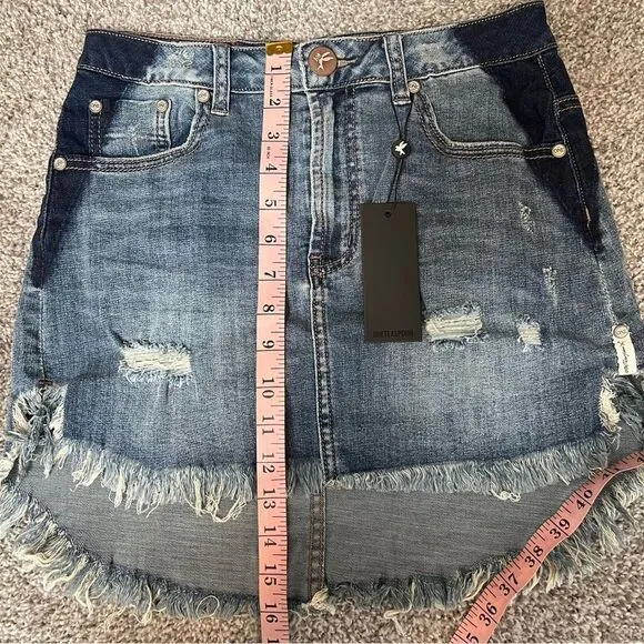 One Teaspoon 2020 Mini High Waist Denim Skirt in Superstar Blue size 26