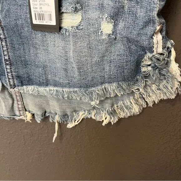 One Teaspoon 2020 Mini High Waist Denim Skirt in Superstar Blue size 26