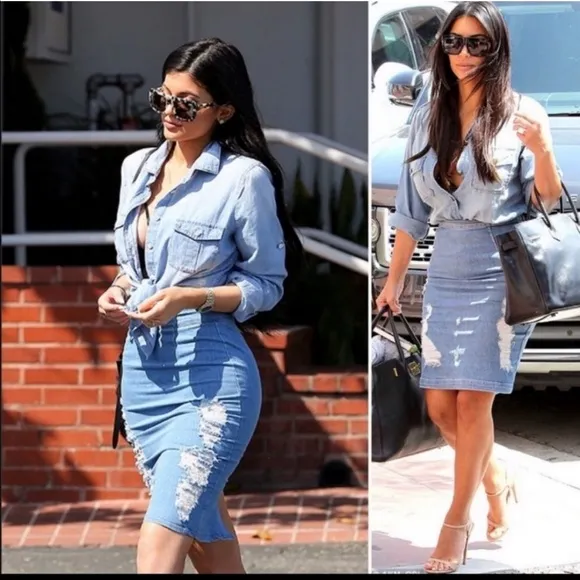 One Teaspoon Freelove Denim Pencil Skirt
