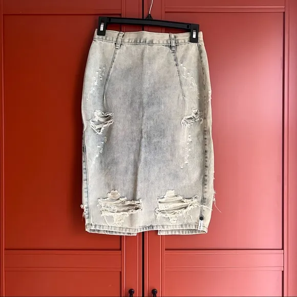 One Teaspoon Freelove Denim Pencil Skirt