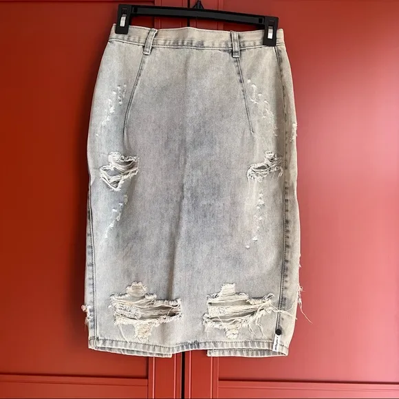One Teaspoon Freelove Denim Pencil Skirt