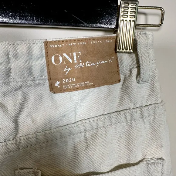 One x One Teaspoon High Waist Long Rise Super fitted Mid Length Denim Skirt