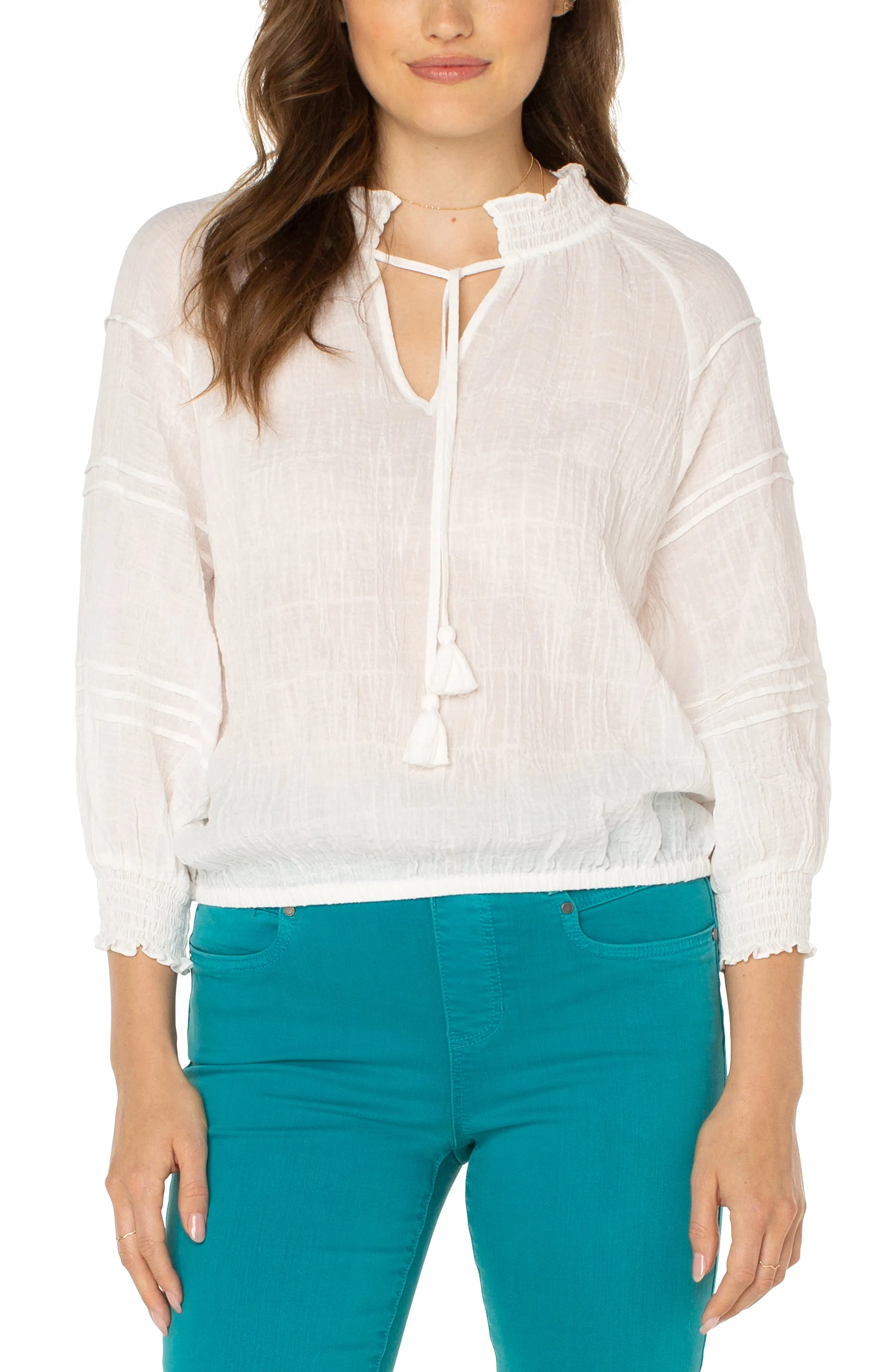 Open Crew Neck Raglan Top