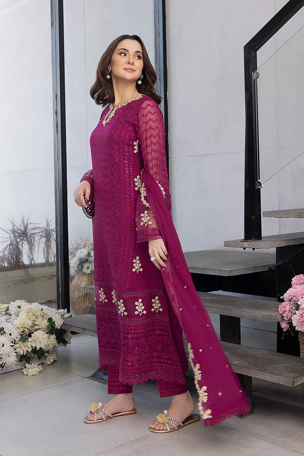 Orchid Flame |  Azure Ensembles Chiffon 3PCS 2023