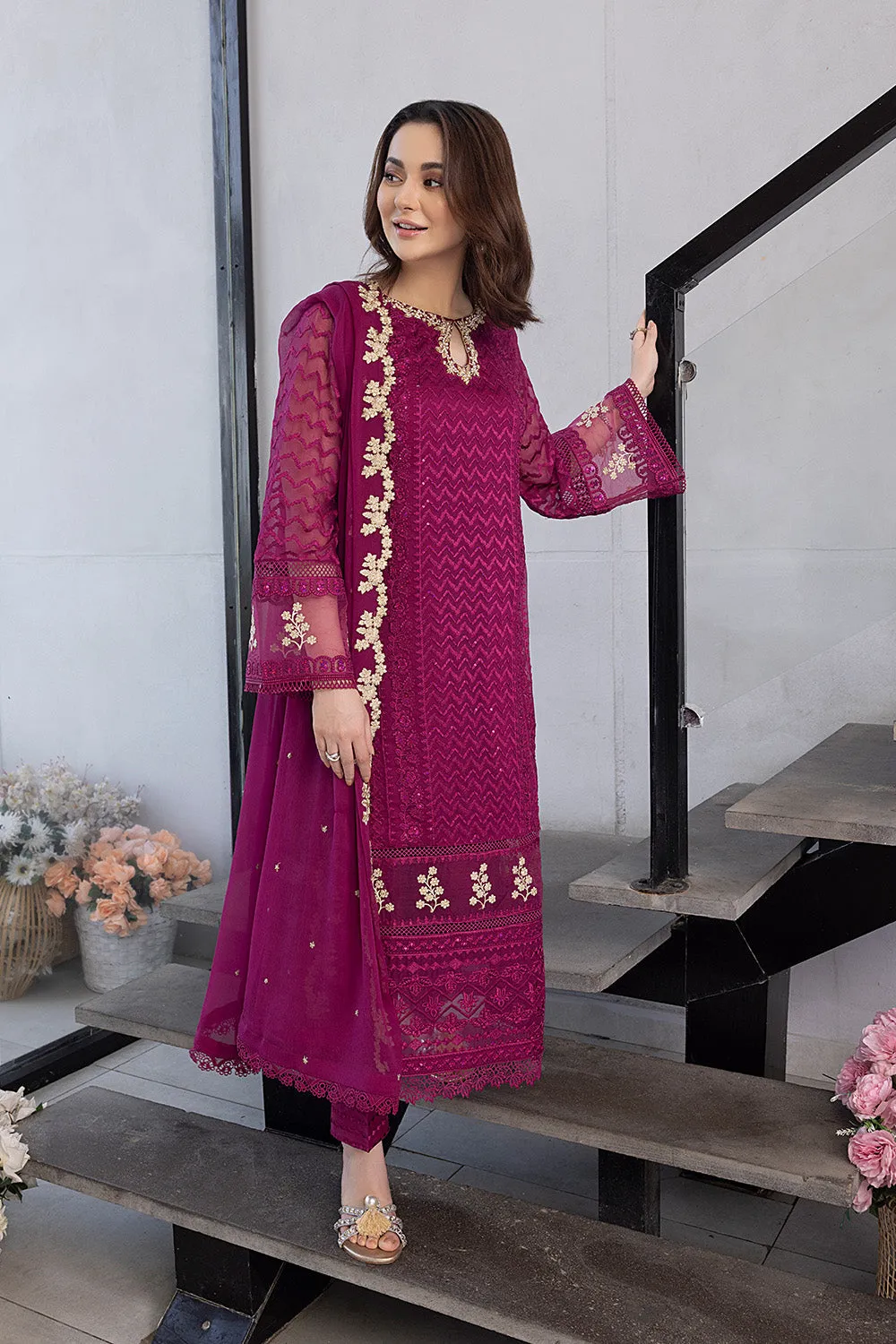 Orchid Flame |  Azure Ensembles Chiffon 3PCS 2023