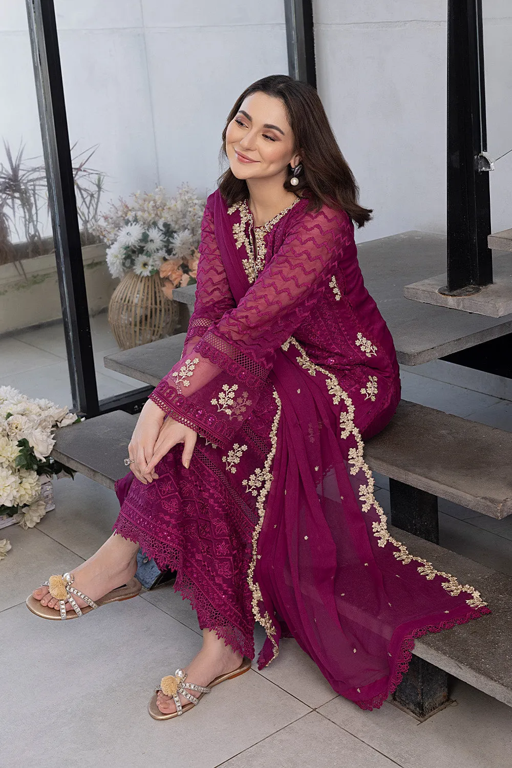 Orchid Flame |  Azure Ensembles Chiffon 3PCS 2023