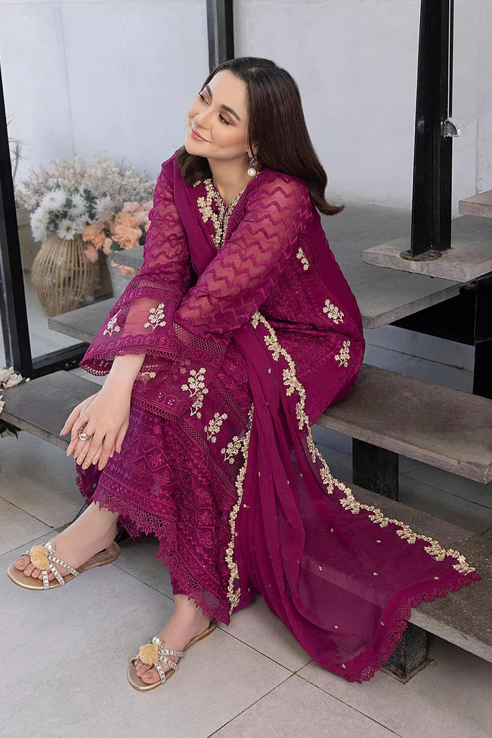 Orchid Flame |  Azure Ensembles Chiffon 3PCS 2023