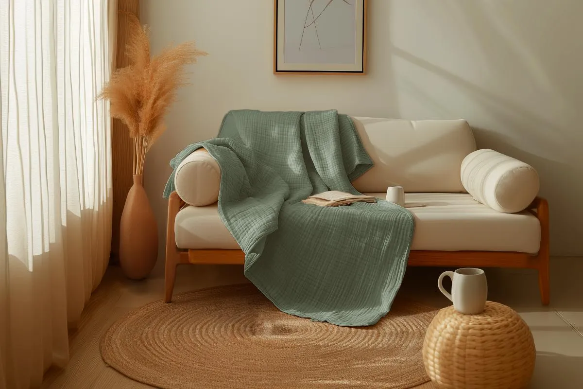 Organic Cotton Muslin Blanket by Sleep & Beyond