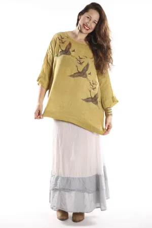 Oversized Square Linen Top Goldenrod L594-P
