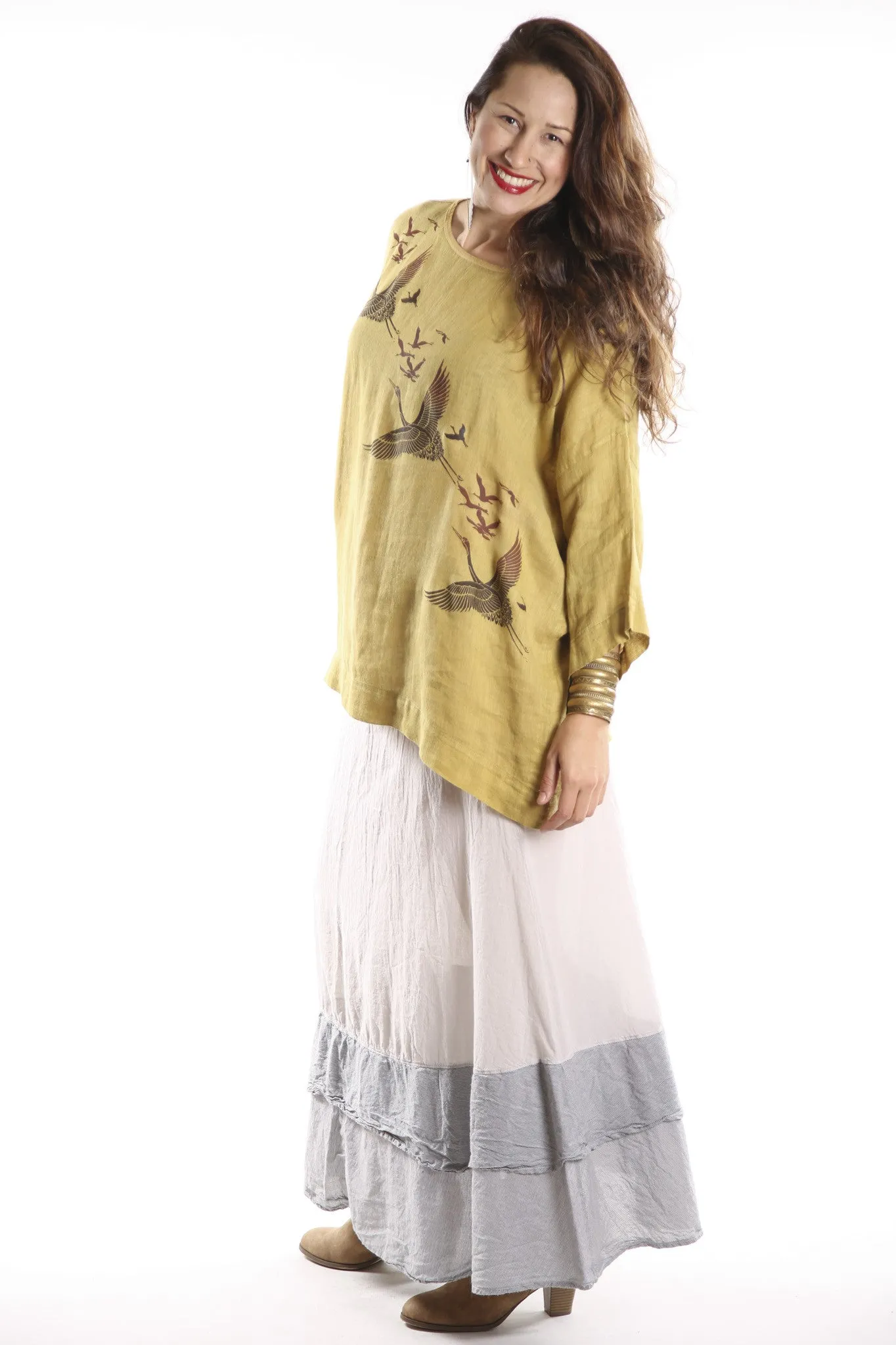 Oversized Square Linen Top Goldenrod L594-P