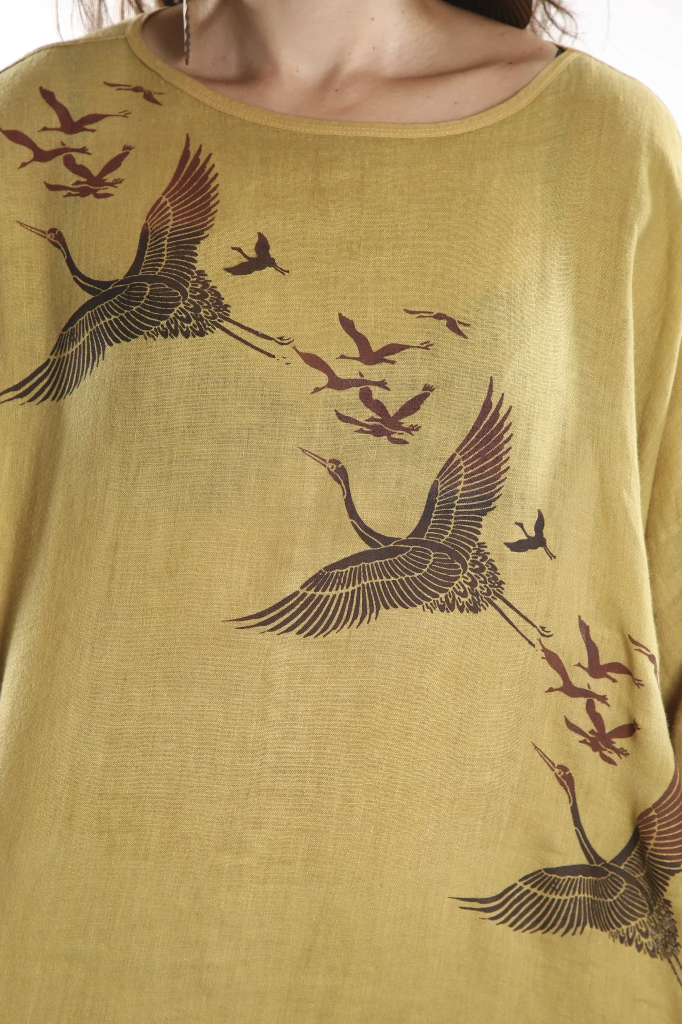 Oversized Square Linen Top Goldenrod L594-P