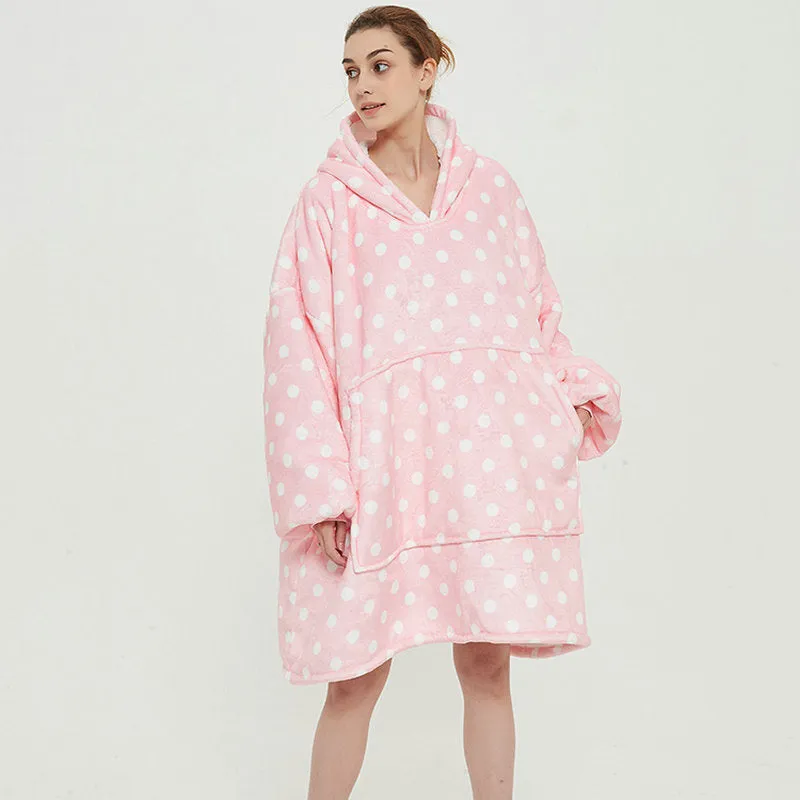 Ovesized Wearable Blanket Hoodie Winter Cute Print