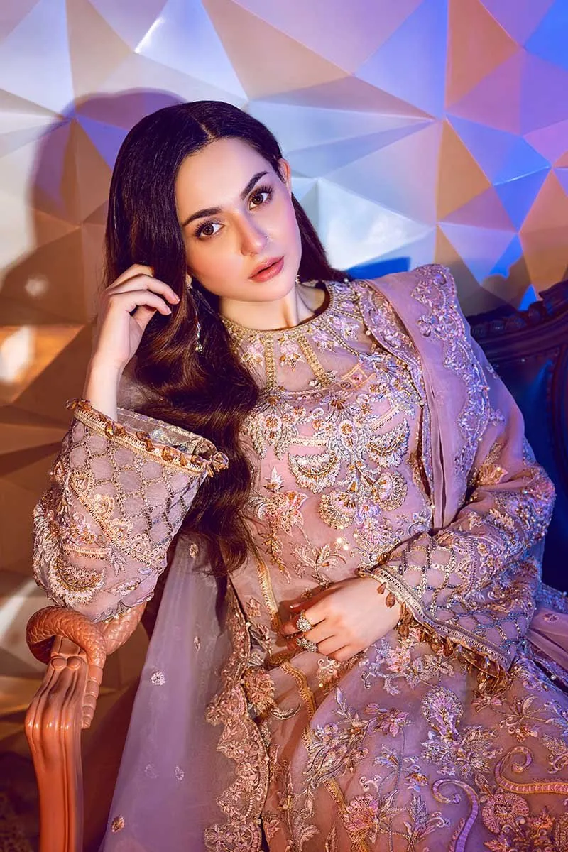 Pakistani Organza Dress with Embroidery #Y6016