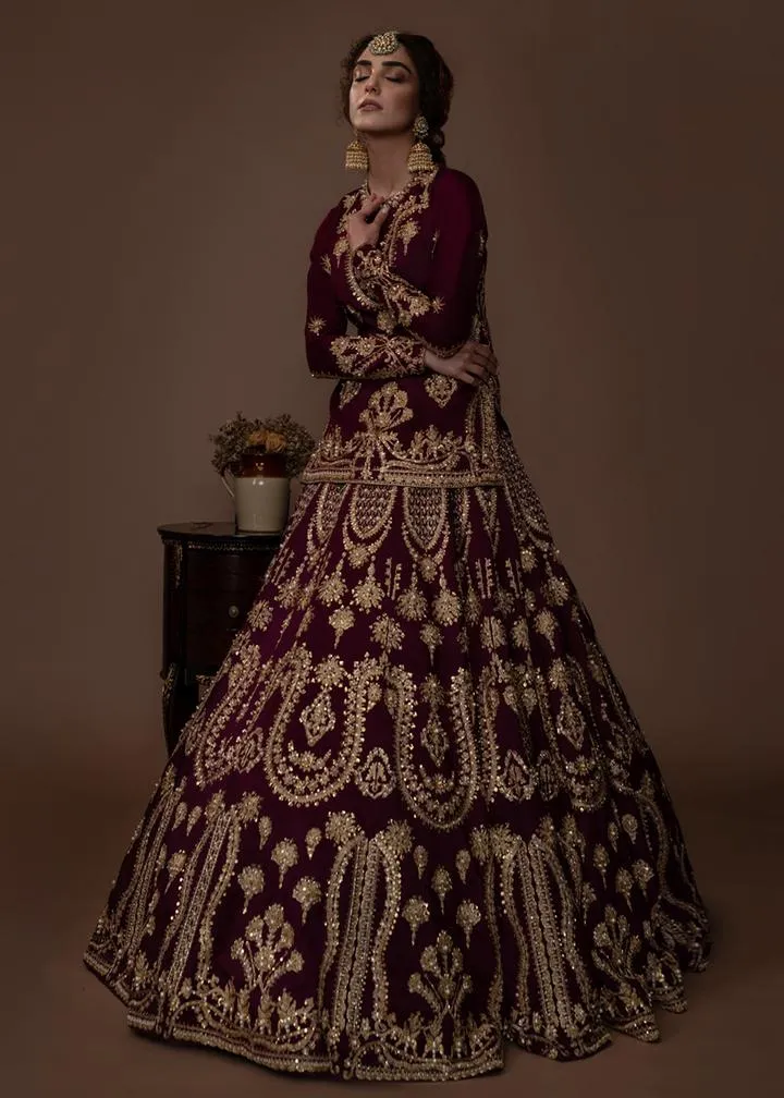 Pakistani Pure Raw Silk Bridal Outfit for Wedding #Y6227
