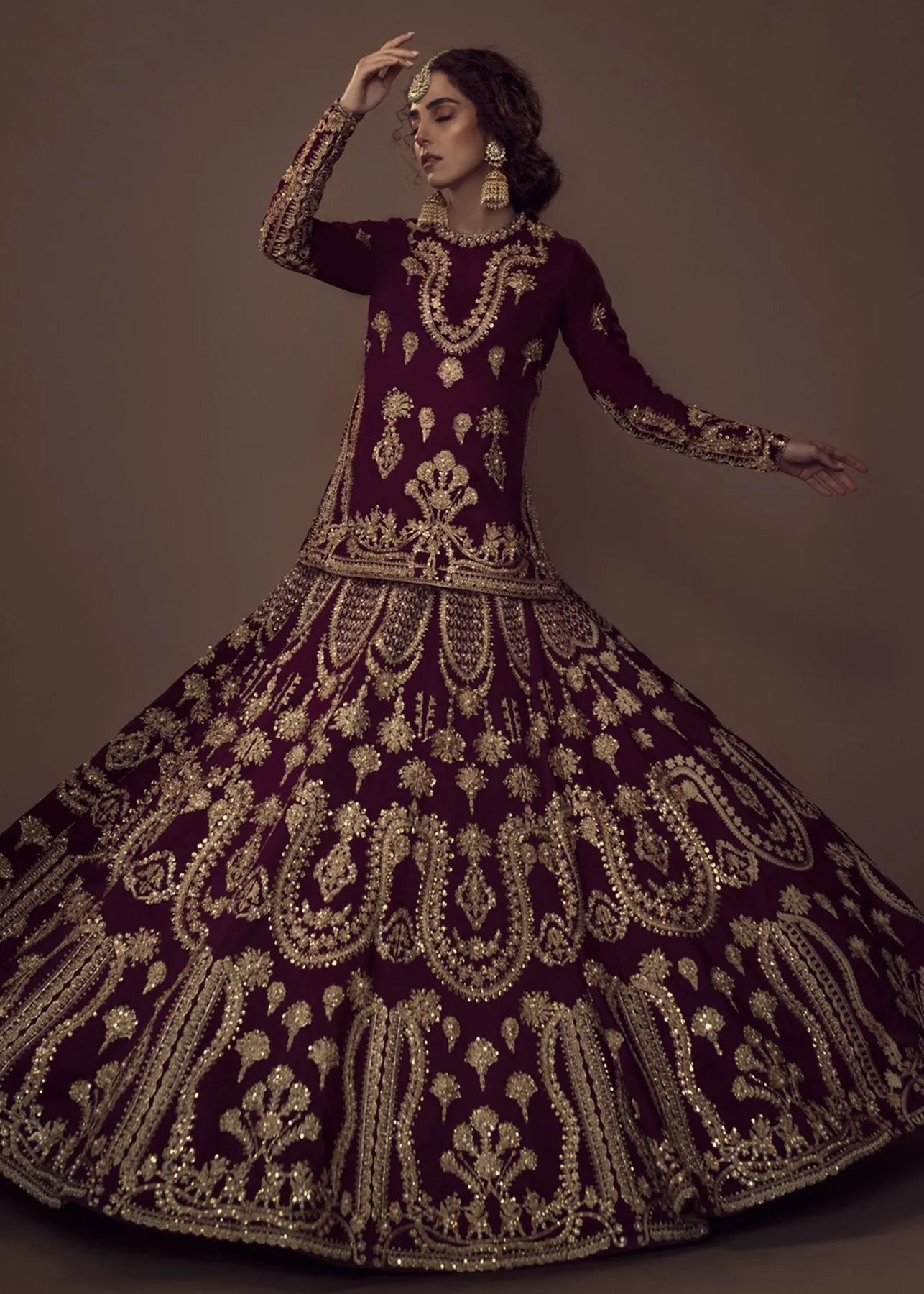 Pakistani Pure Raw Silk Bridal Outfit for Wedding #Y6227