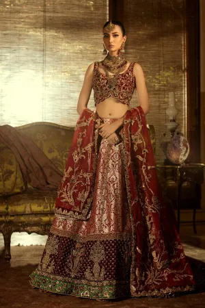 Pakistani Royal Wedding Dress in Maroon Color #N7097