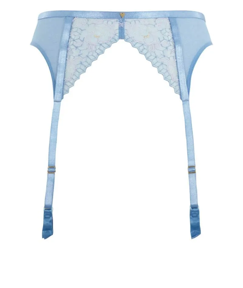 Panache Valentina Luxe Suspender Belt - Denim Blue