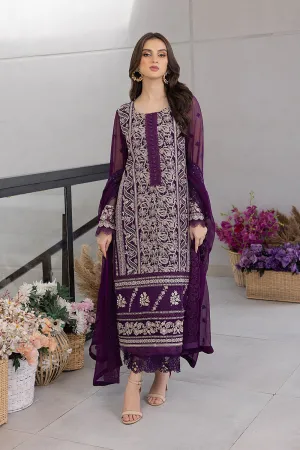 Pansy Petals |  Azure Ensembles Chiffon 3PCS 2023