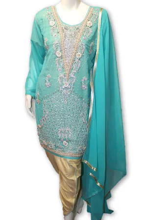 Party Wear Chiffon Dress With Tulip Pants Pakistani Indian Style