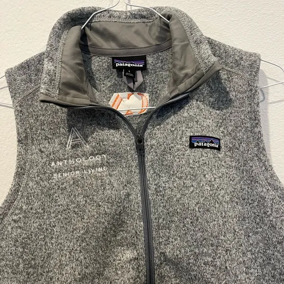 Patagonia Women’s Better‎ Sweater Grey Vest Fleece Full Zip Company Logo Size L