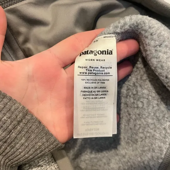 Patagonia Women’s Better‎ Sweater Grey Vest Fleece Full Zip Company Logo Size L