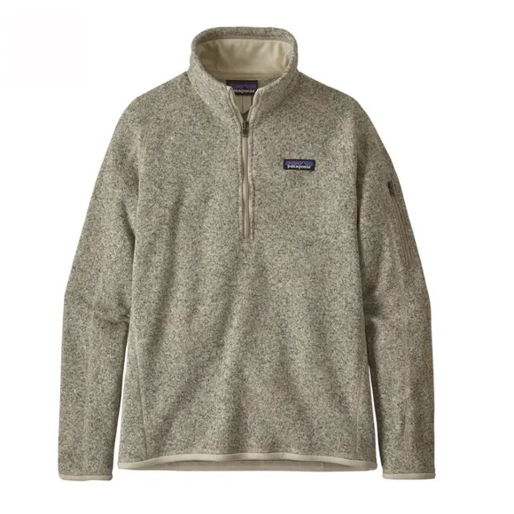 Patagonia Women's Better Sweater Quarter Zip Up Fleece Sweater in Pelican