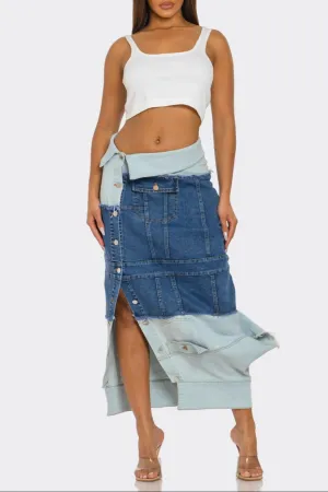 Patch It Up Denim Skirt