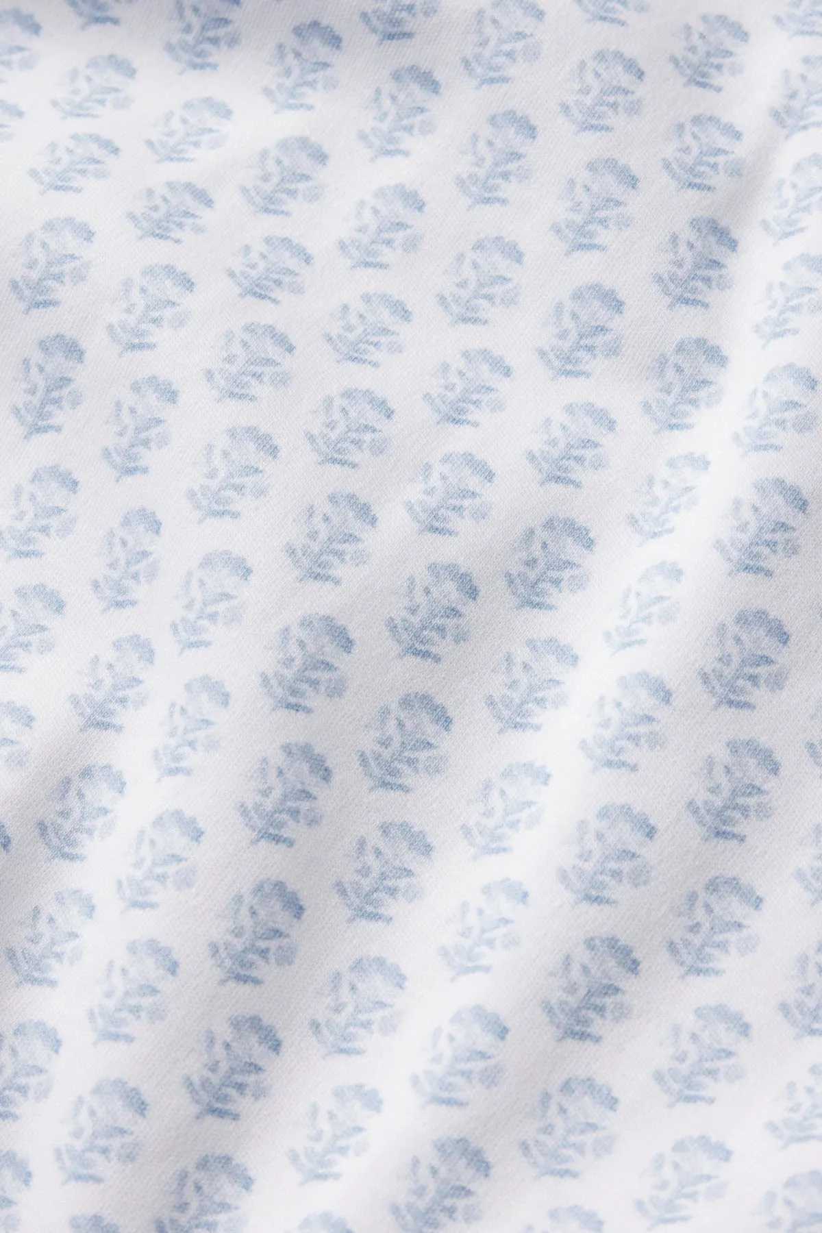 Pima Long Sleeve Nightgown in Sea Depth Blockprint