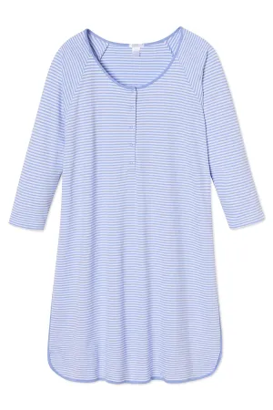 Pima Maternity Long Sleeve Nightgown in Hydrangea