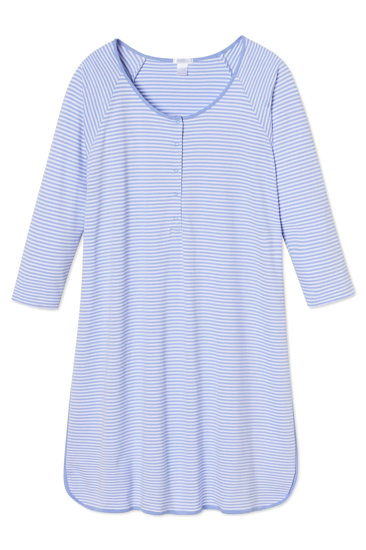 Pima Maternity Long Sleeve Nightgown in Hydrangea