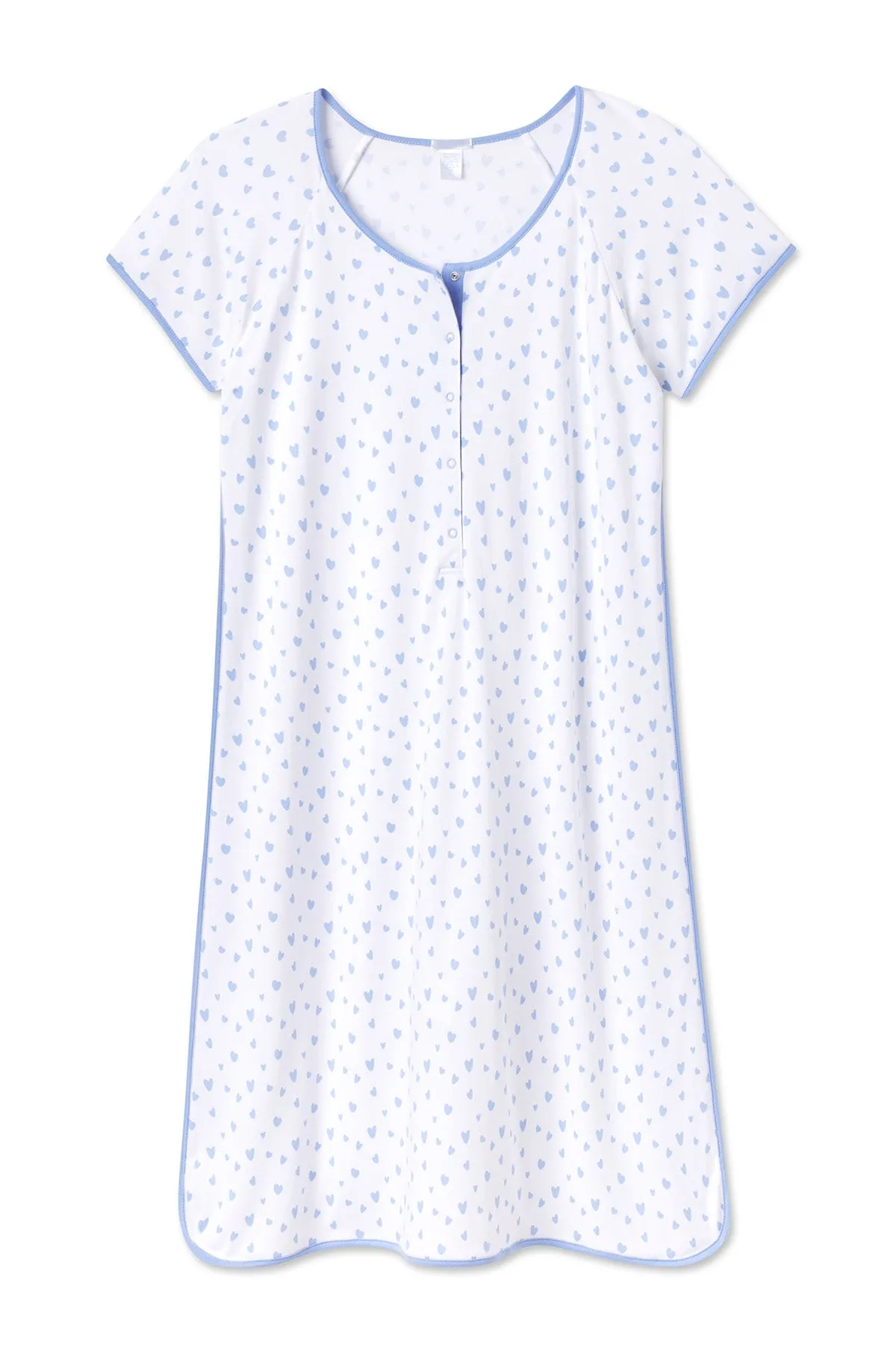 Pima Maternity Nightgown in Hydrangea Mini Heart