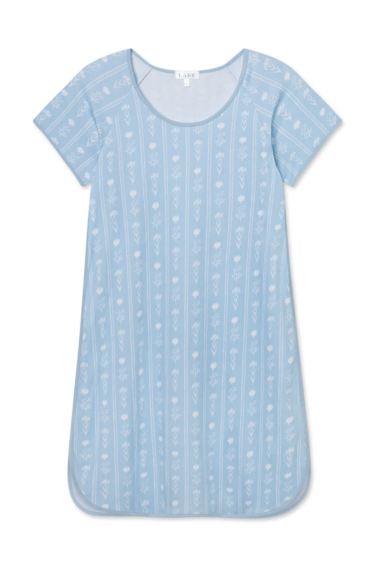 Pima Nightgown in French Blue Watercolor Stems