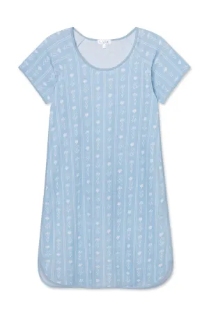 Pima Nightgown in French Blue Watercolor Stems