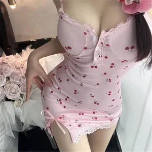 Pink Suspender Nightgown UB99411