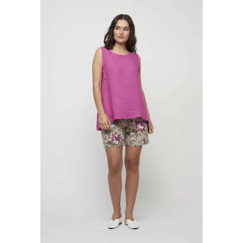 Pistache Sleeveless Linen Top