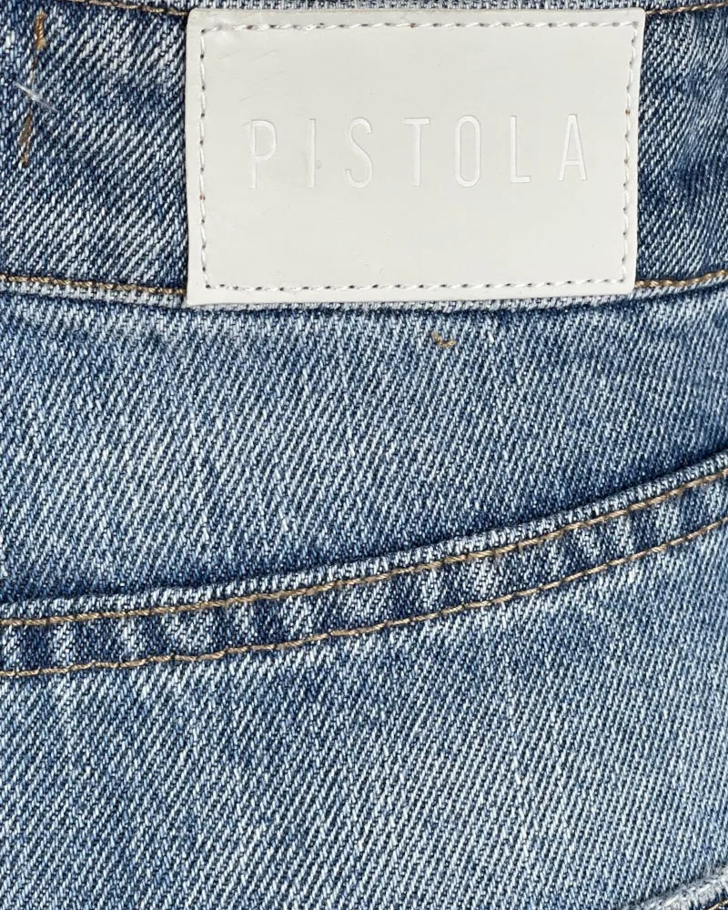 Pistola Light-Wash Blue Distressed Denim Mini Skirt (W26)