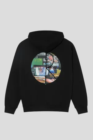 POLAR SKATE CO. DAVE HOODIE FILL LOGO OURSELVES COLLAGE- BLACK