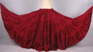 Polka Dot Skirt Block Print Red/Black WLS