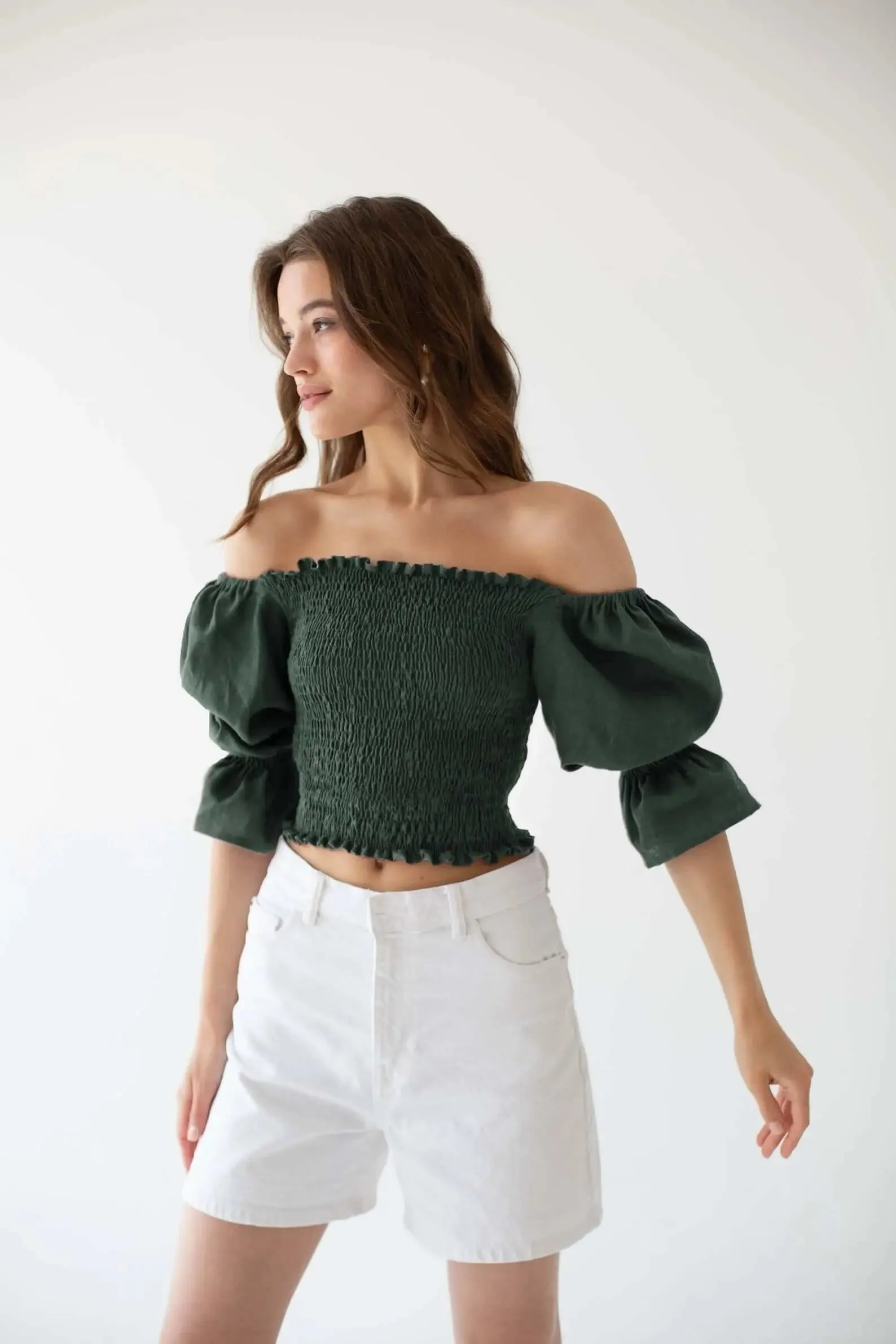 Puff Sleeve Linen Top