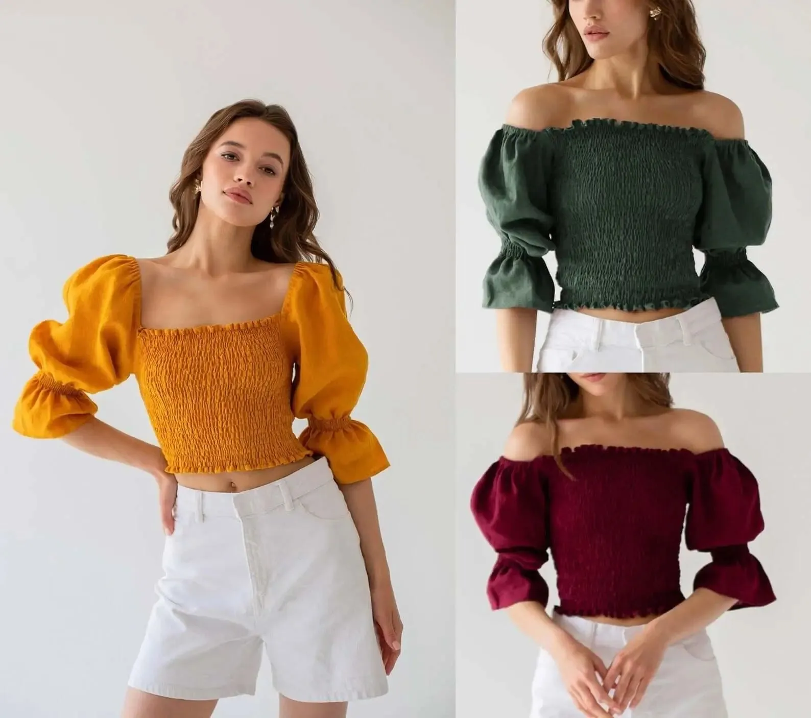 Puff Sleeve Linen Top