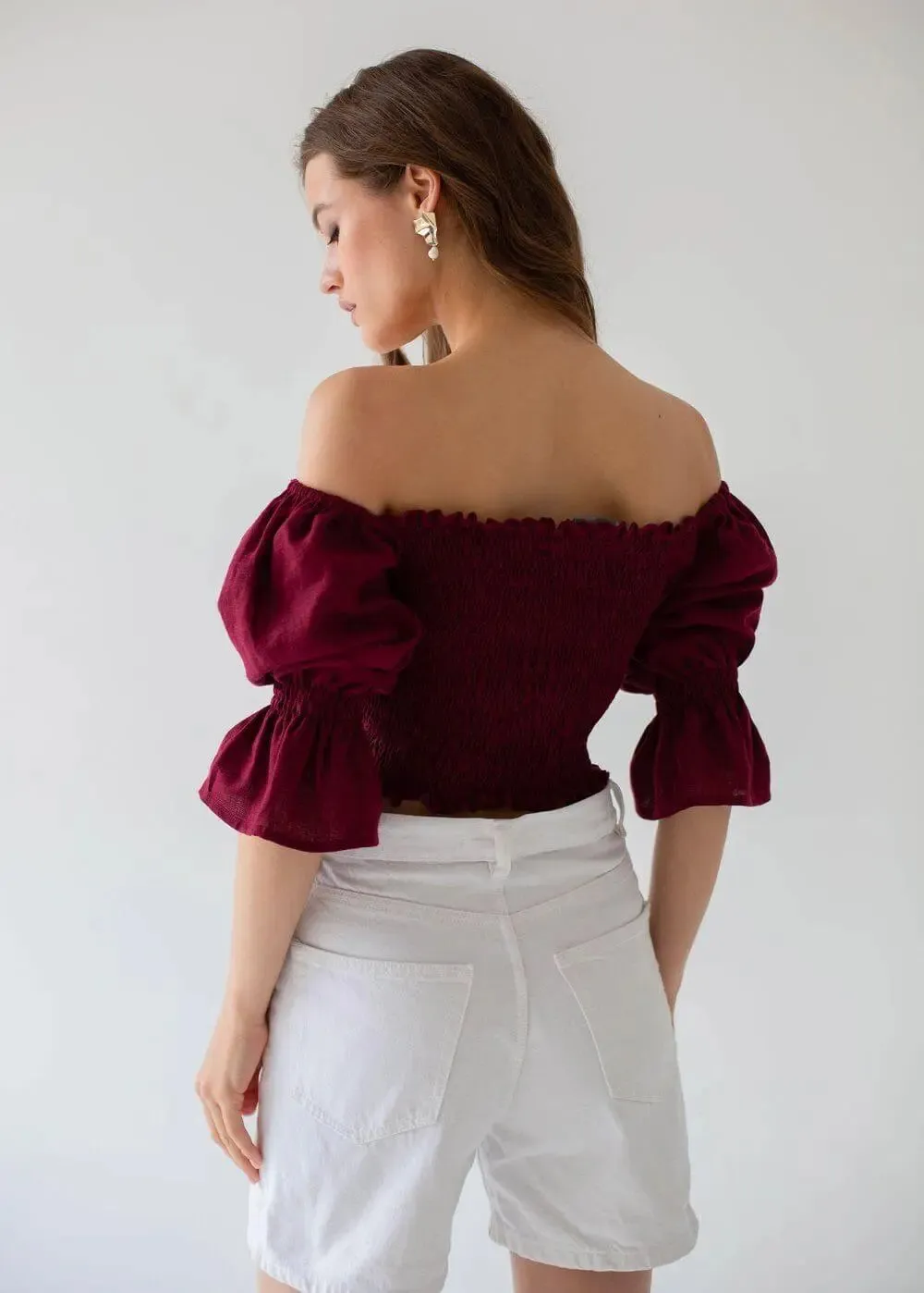 Puff Sleeve Linen Top