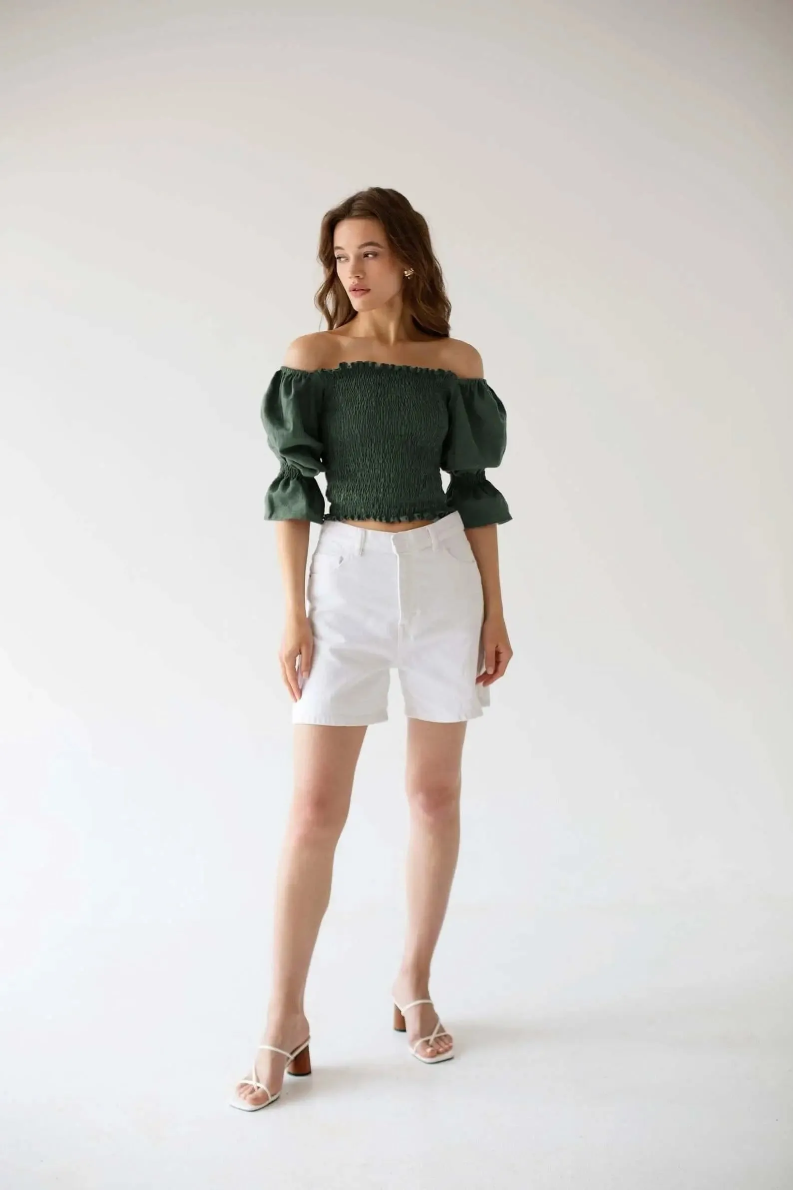 Puff Sleeve Linen Top