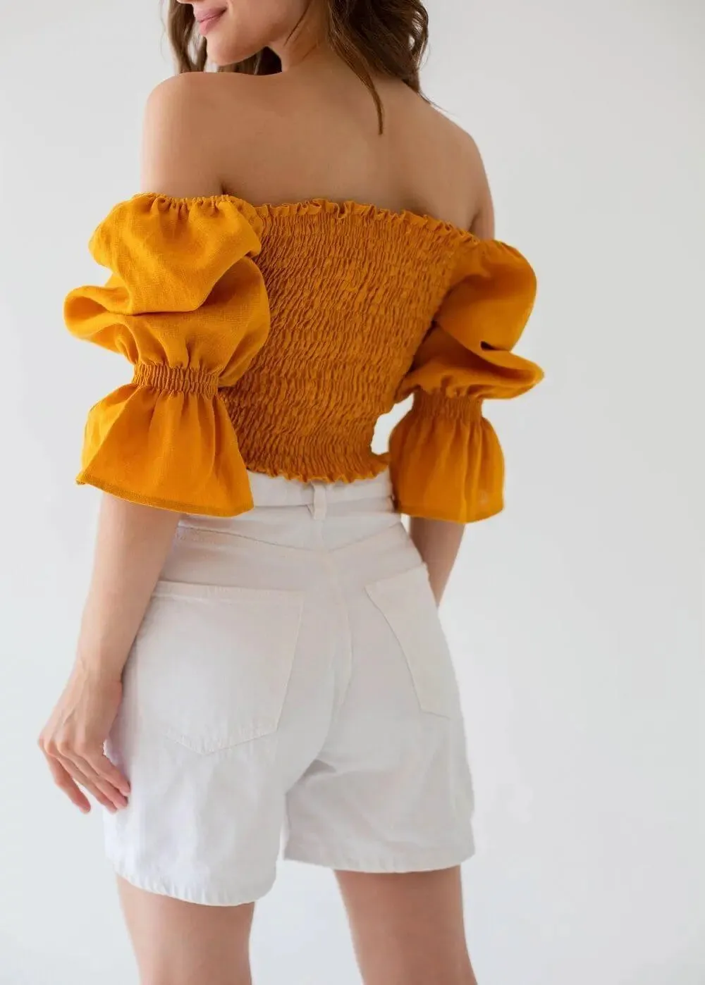 Puff Sleeve Linen Top