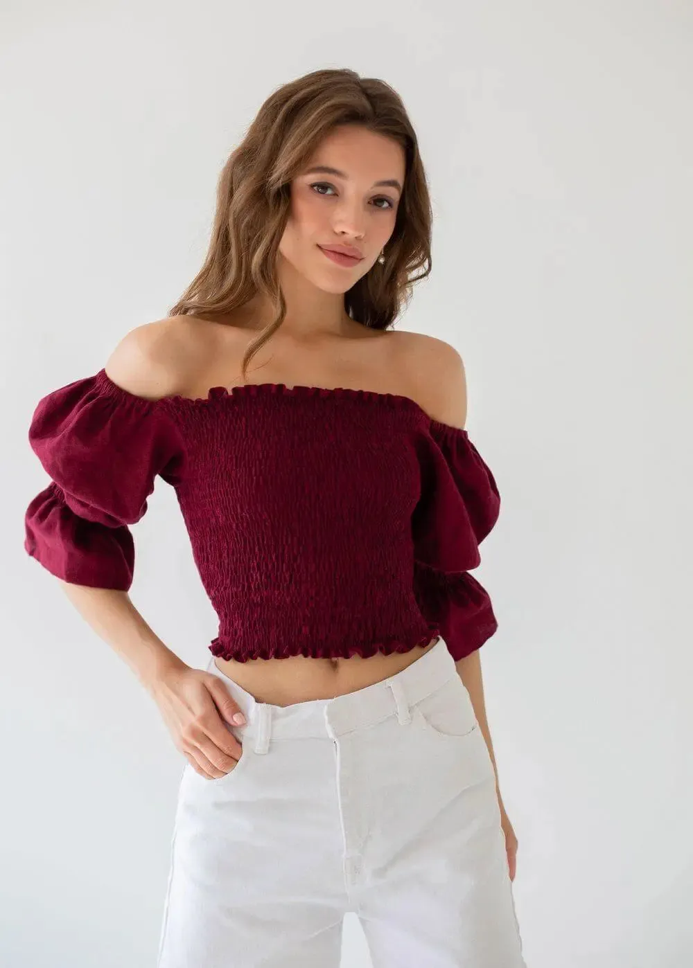 Puff Sleeve Linen Top